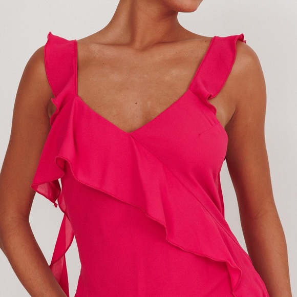 JOYRIDE RUFFLE MAXI DRESS MAGENTA - Picture 4 of 9